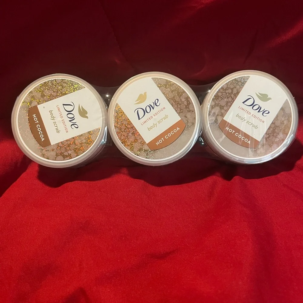 Dove 3pack Limited Edition Hot Cocoa Body Scrub Trio- New - Picture 1 of 5